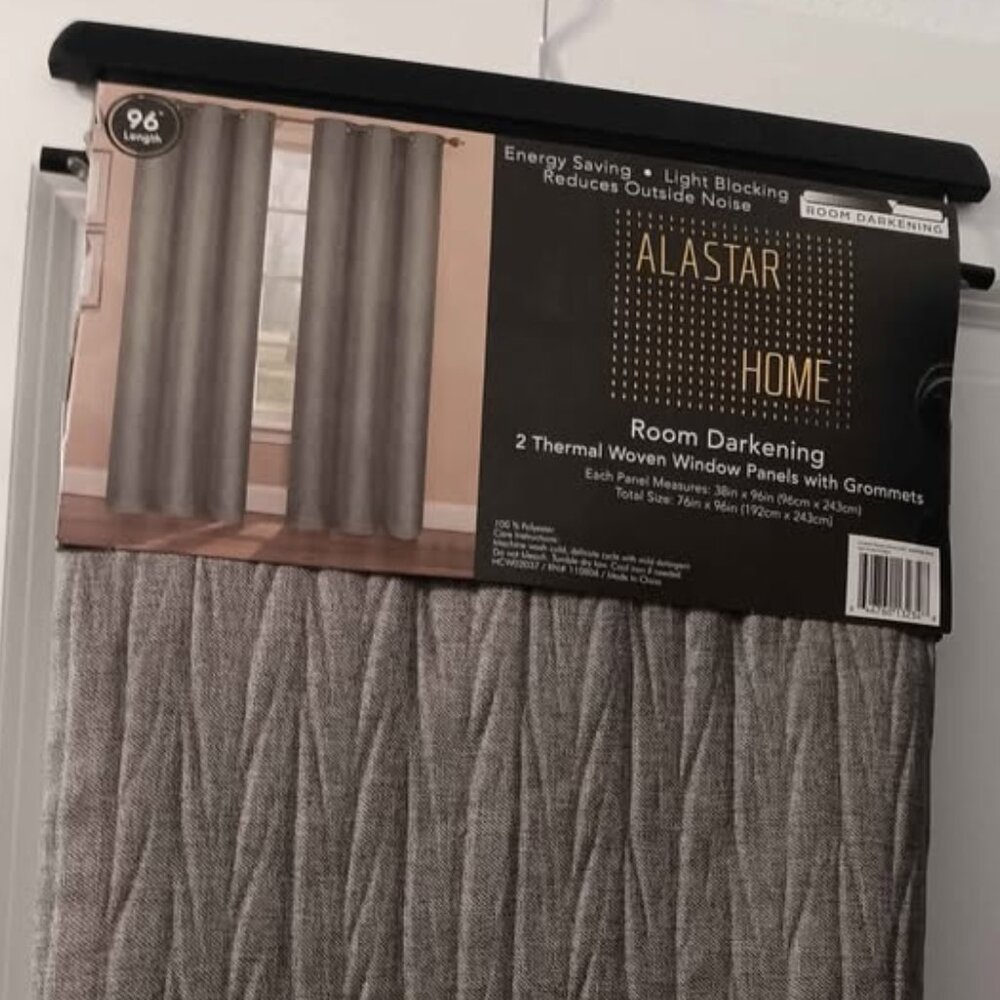 ALASTAR HOME drapes curtains room-darkening brown texture (set of 2)